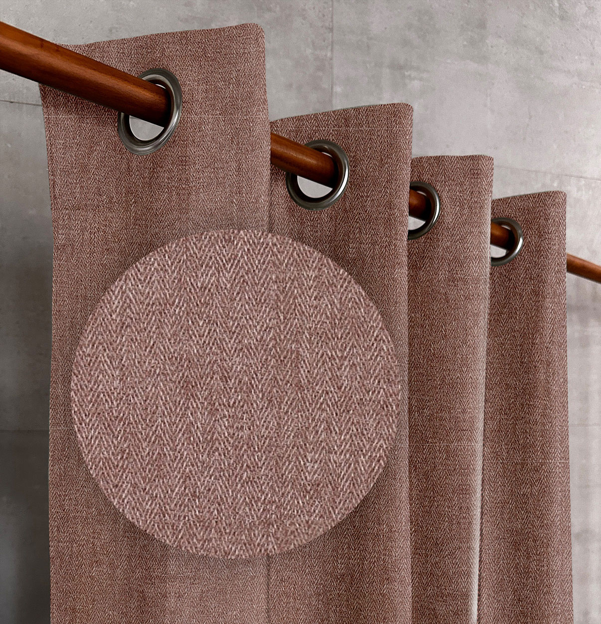 Dusty Rose Herringbone Drapes